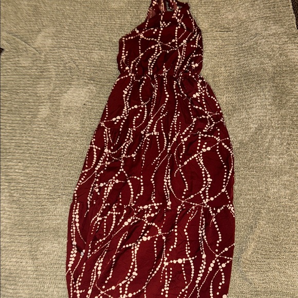 SHEIN L Strapless Burgundy Ruffle Cocktail Dress A-Line - Picture 3 of 5